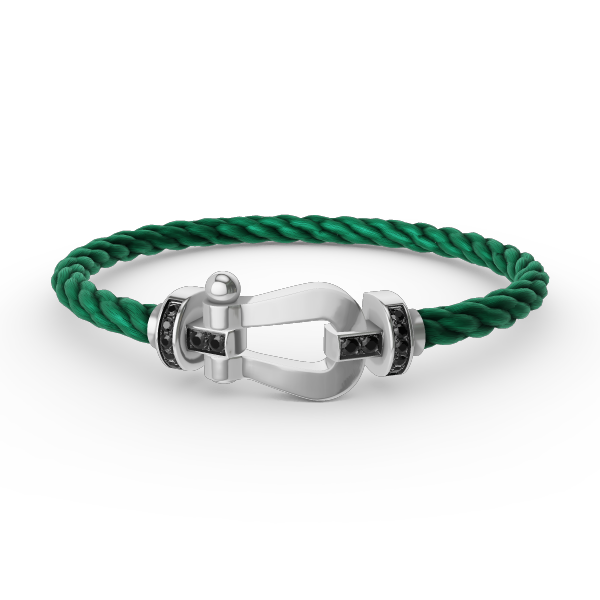 [Auream]FORCE LARGE HORSESHOE BLACK DIAMOND BRACELET SILVER