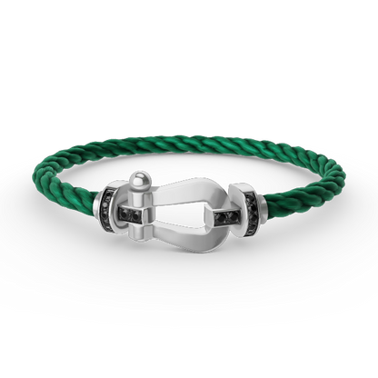 [Auream]FORCE LARGE HORSESHOE BLACK DIAMOND BRACELET SILVER
