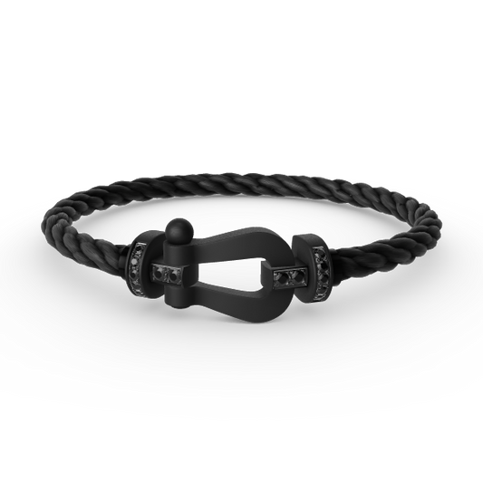 [Auream]FORCE LARGE SERIES HORSESHOE BLACK SAMURAI BRACELET