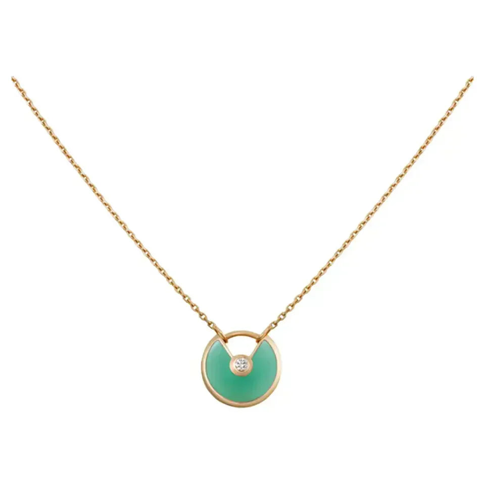 [Auream]AMULETTE GOLD MALACHITE NECKLACE