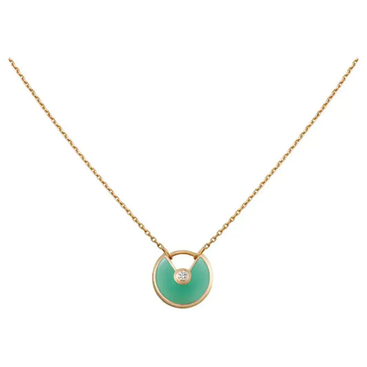 [Auream]AMULETTE GOLD MALACHITE NECKLACE