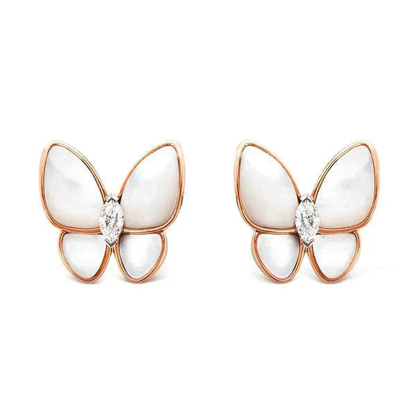 [Auream]BUTTERFLY MOP DIAMOND EARRINGS