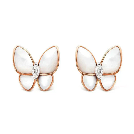 [Auream]BUTTERFLY MOP DIAMOND EARRINGS