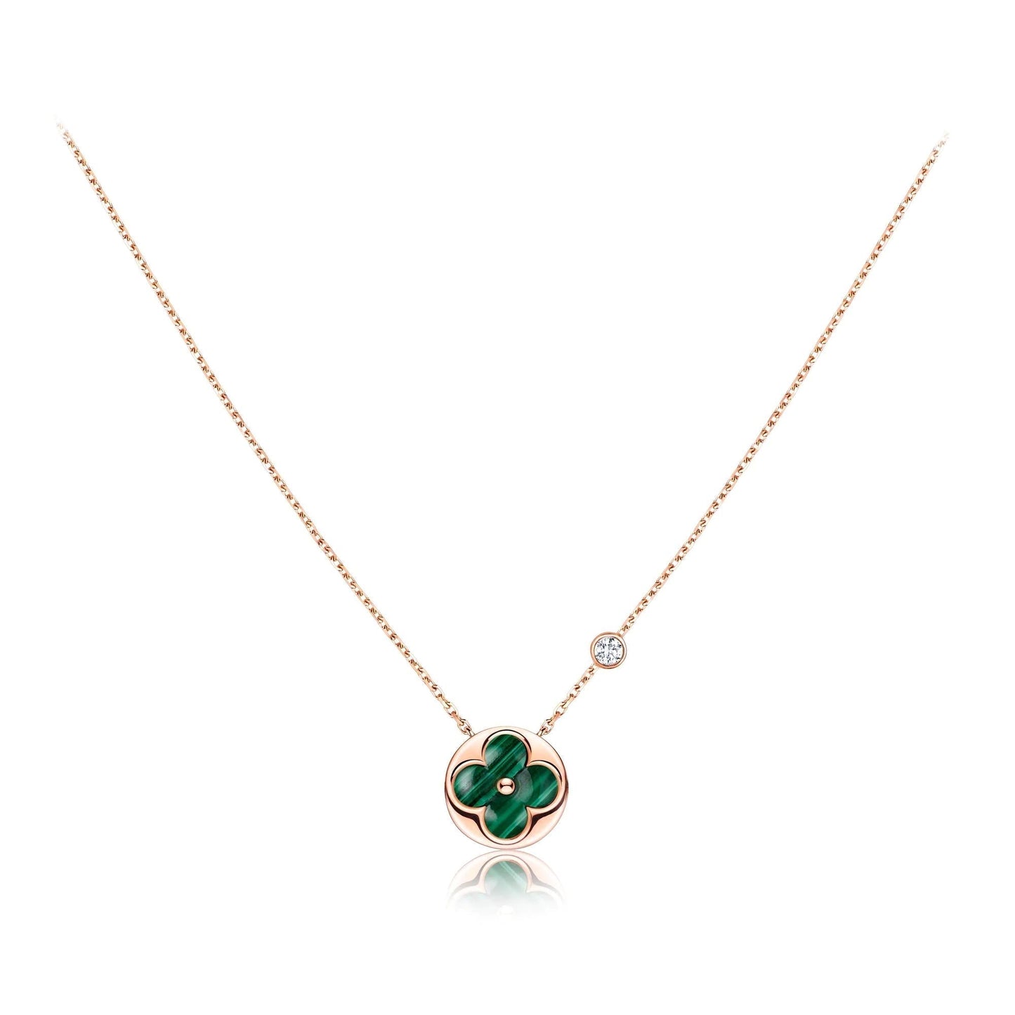 [Auream]SUN PEDANT PINK GOLD 1 DIAMOND NECKLACE