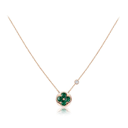 [Auream]SUN PEDANT PINK GOLD 1 DIAMOND NECKLACE