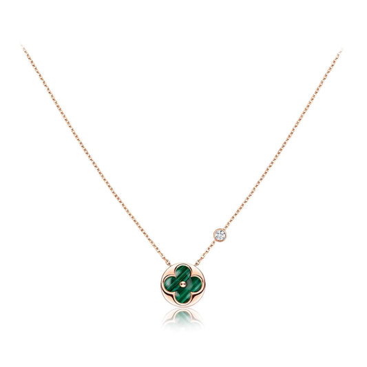 [Auream]SUN PEDANT PINK GOLD 1 DIAMOND NECKLACE