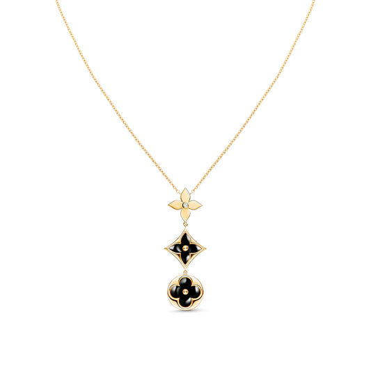 [Auream]STAR AND SUN ONYX PINK GOLD NECKLACE