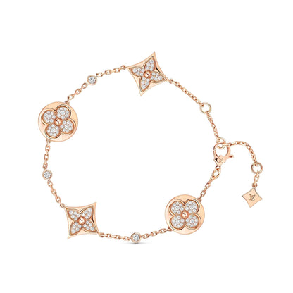 [Auream]STAR AND SUN 4 MOTIFS GOLD DIAMONDS BRACELET