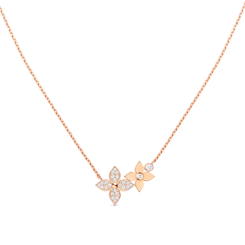 [Auream]STAR BLOSSOM NECKLACE PINK GOLD DIAMONDS