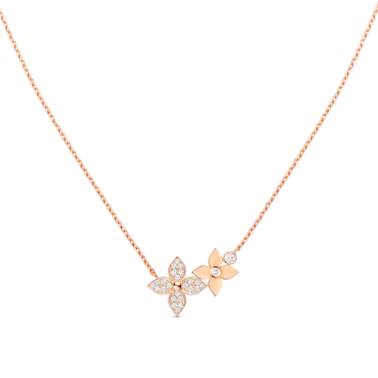 [Auream]STAR BLOSSOM NECKLACE PINK GOLD DIAMONDS