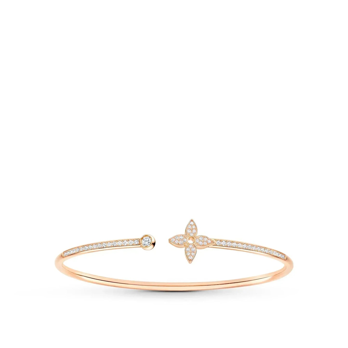 [Auream]IDYLLE PINK GOLD OPEN BRACELET DIAMOND PAVED