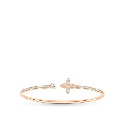 [Auream]IDYLLE PINK GOLD OPEN BRACELET DIAMOND PAVED