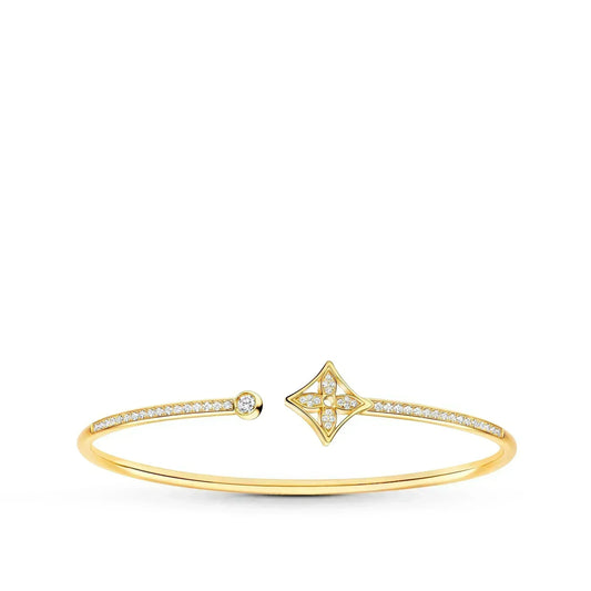 [Auream]IDYLLE GOLD OPEN BRACELET DIAMOND PAVED
