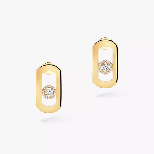 [Auream]So Move Diamond Earrings in Yellow Gold