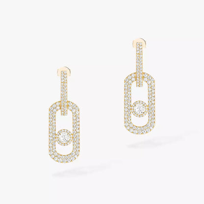 [Auream]So Move XL Pave_-Set Diamond Pendant Earrings