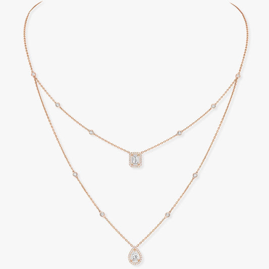 [Auream]MY TWIN 2 ROW DIAMOND NECKLACE