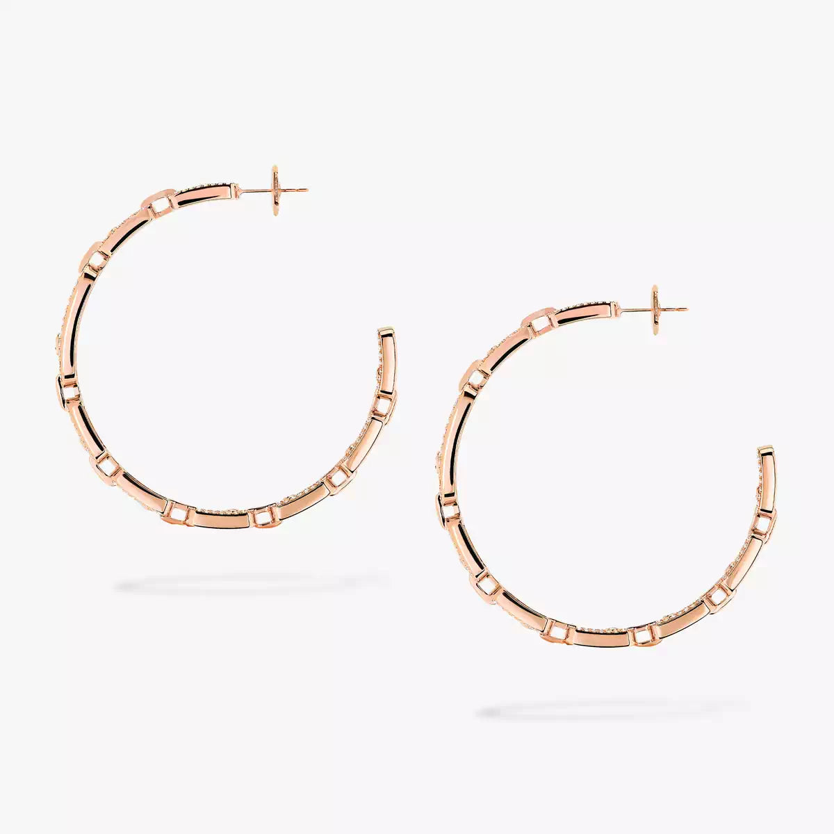 [[Auream]Move Link Diamond Hoop Earrings