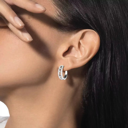 [Auream]Diamond Pave_ Hoop Earrings Move