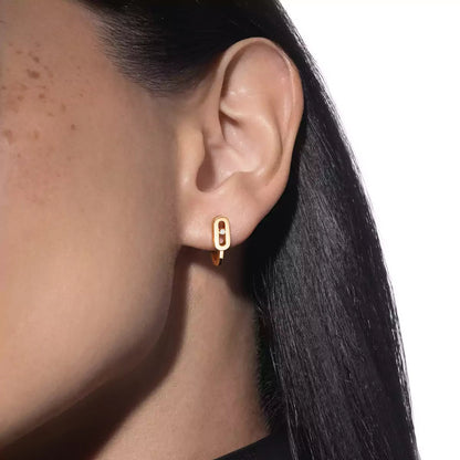 [Auream]Diamond Mini Hoop Earrings Move Classique