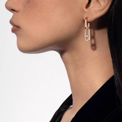 [Auream]Move Link Diamond Earrings