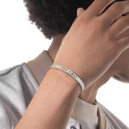 [Auream]Move Noa Ciselé half pavé bangle