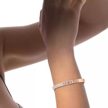 [Auream]Move Noa Ciselé half pavé bangle