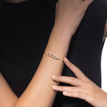 [Auream]Move Pavé Diamond Bangle Bracelet M