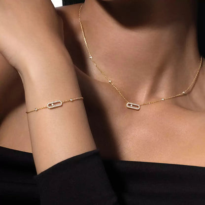 [Auream]Diamond Necklace Move Uno