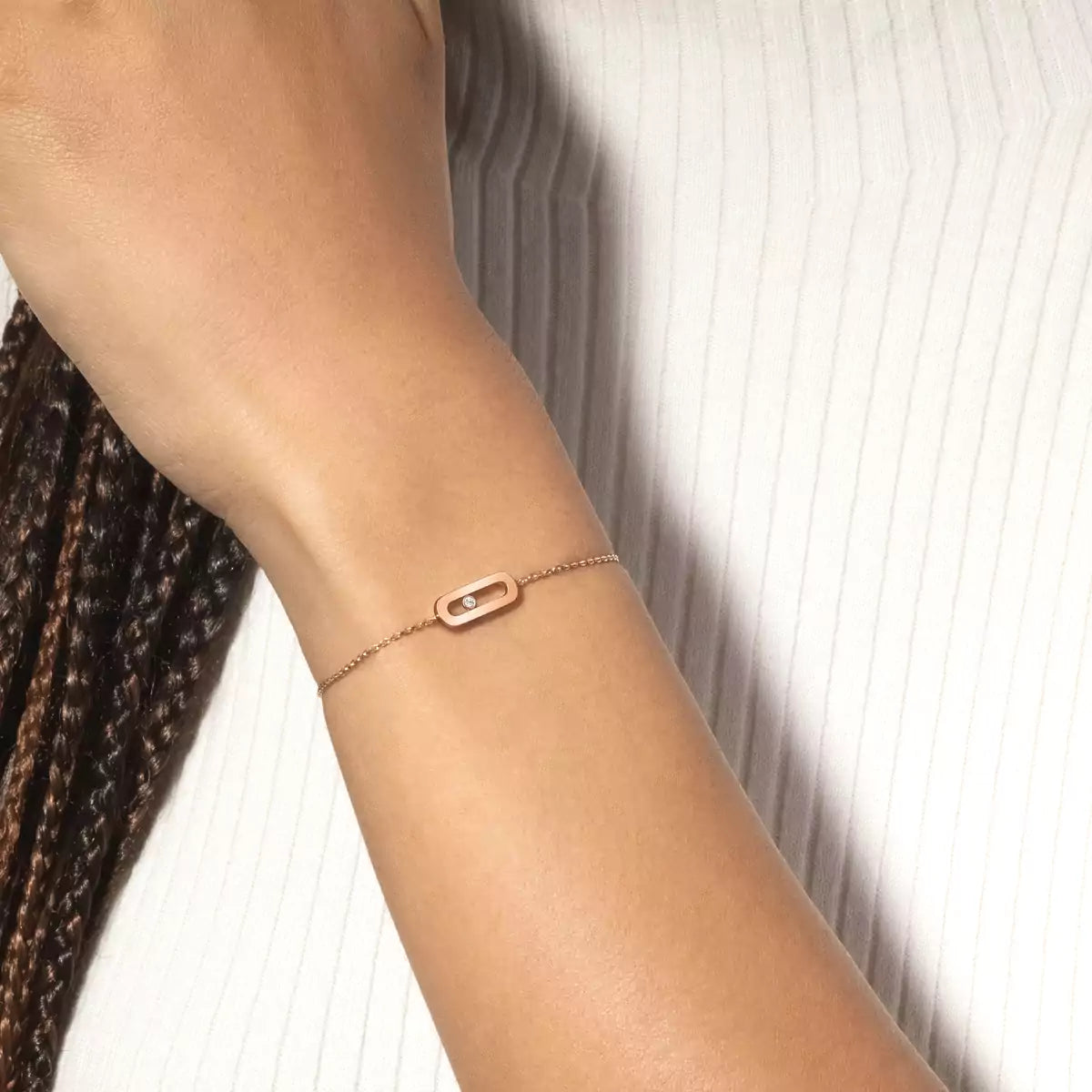 [Auream]Move Uno Diamond Bracelet