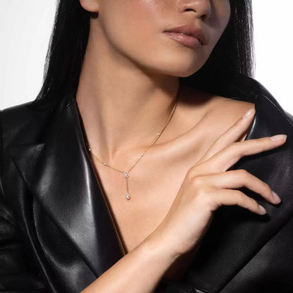 [Auream]Gold Diamond Tie Necklace