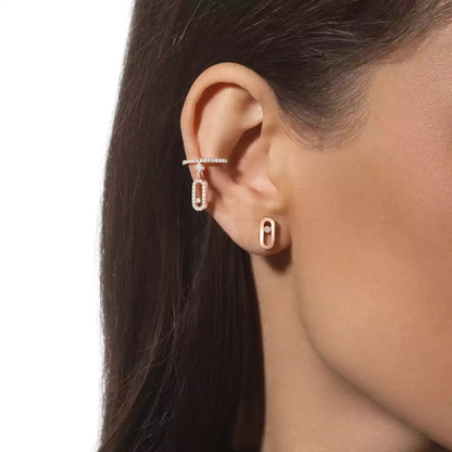 [Auream]Move Uno Diamond Stud Earrings