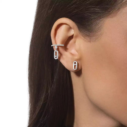 [Auream]Move Uno Diamond Stud Earrings