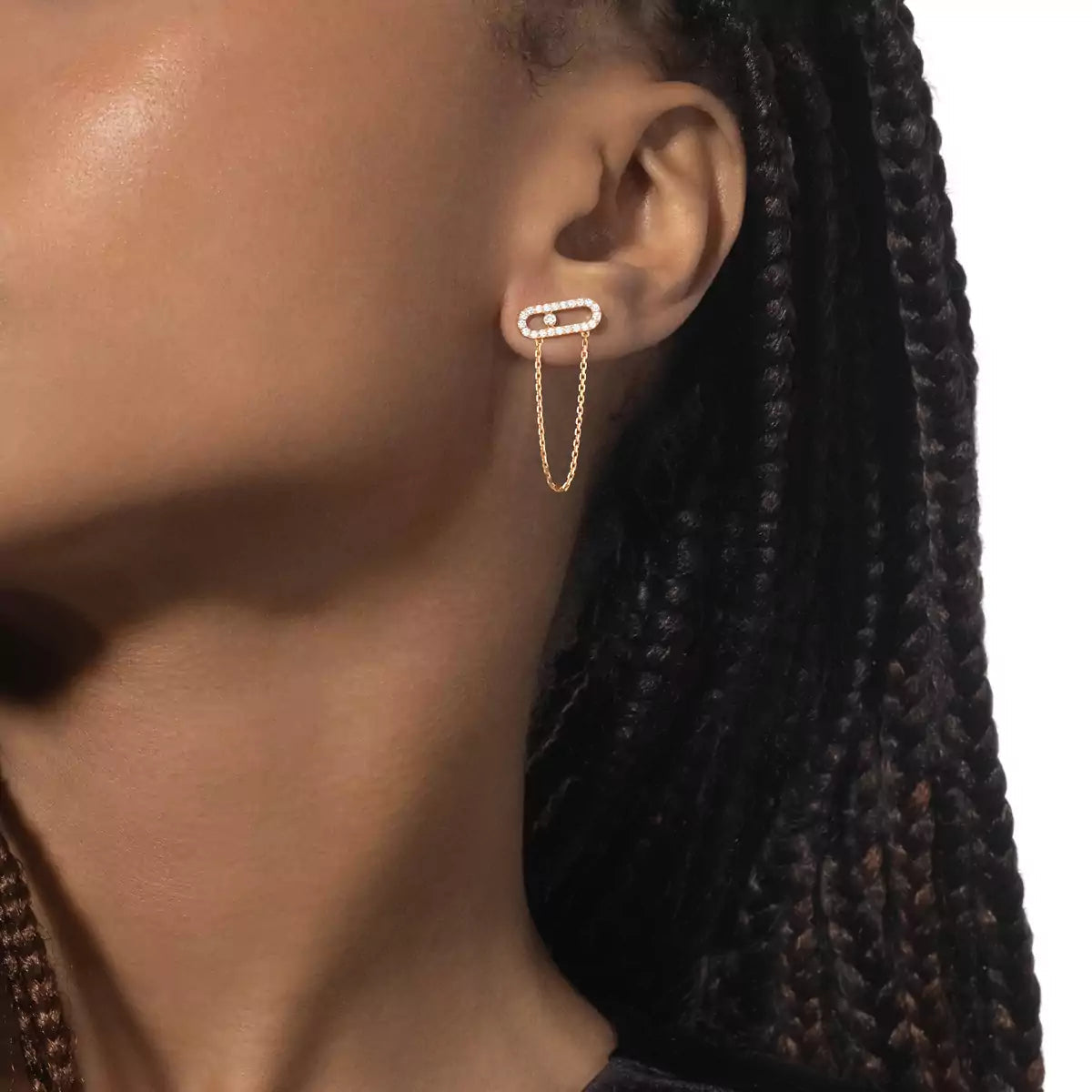 [Auream]Move Uno Diamond Earrings