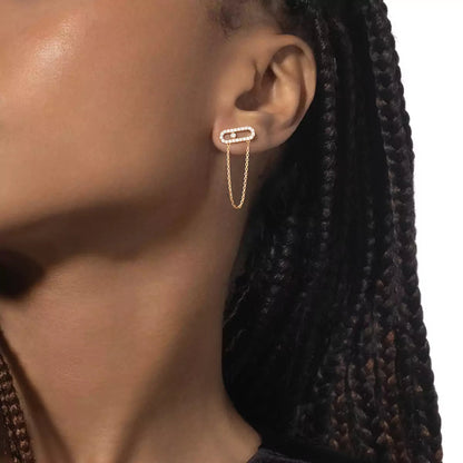 [Auream]Move Uno Diamond Earrings