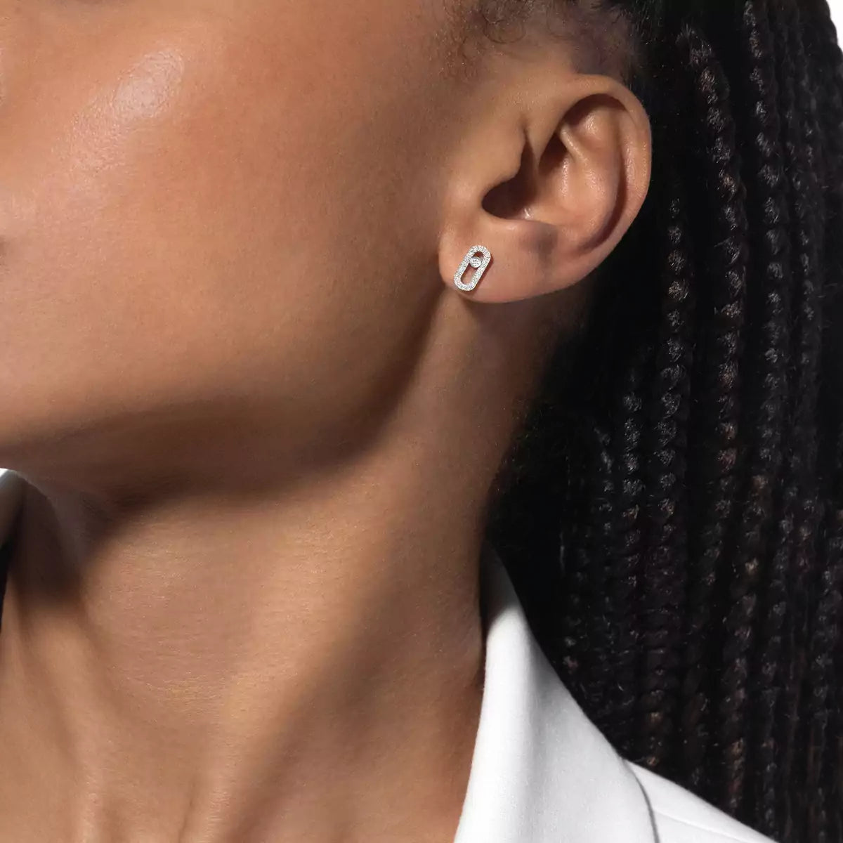 [Auream]Move Uno Diamond Earrings