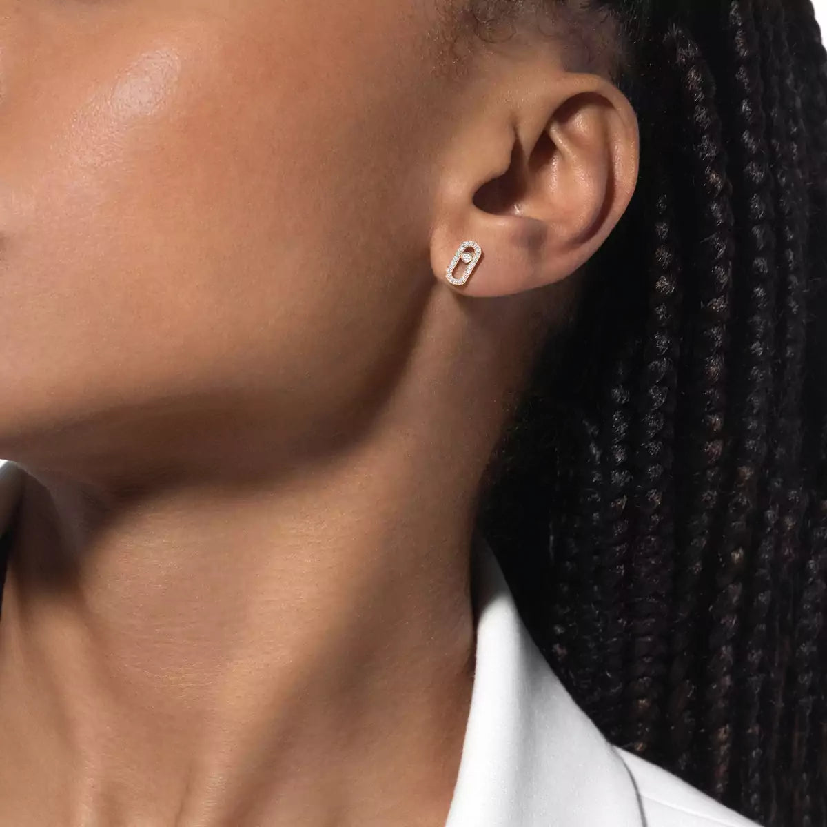 [Auream]Move Uno Diamond Earrings