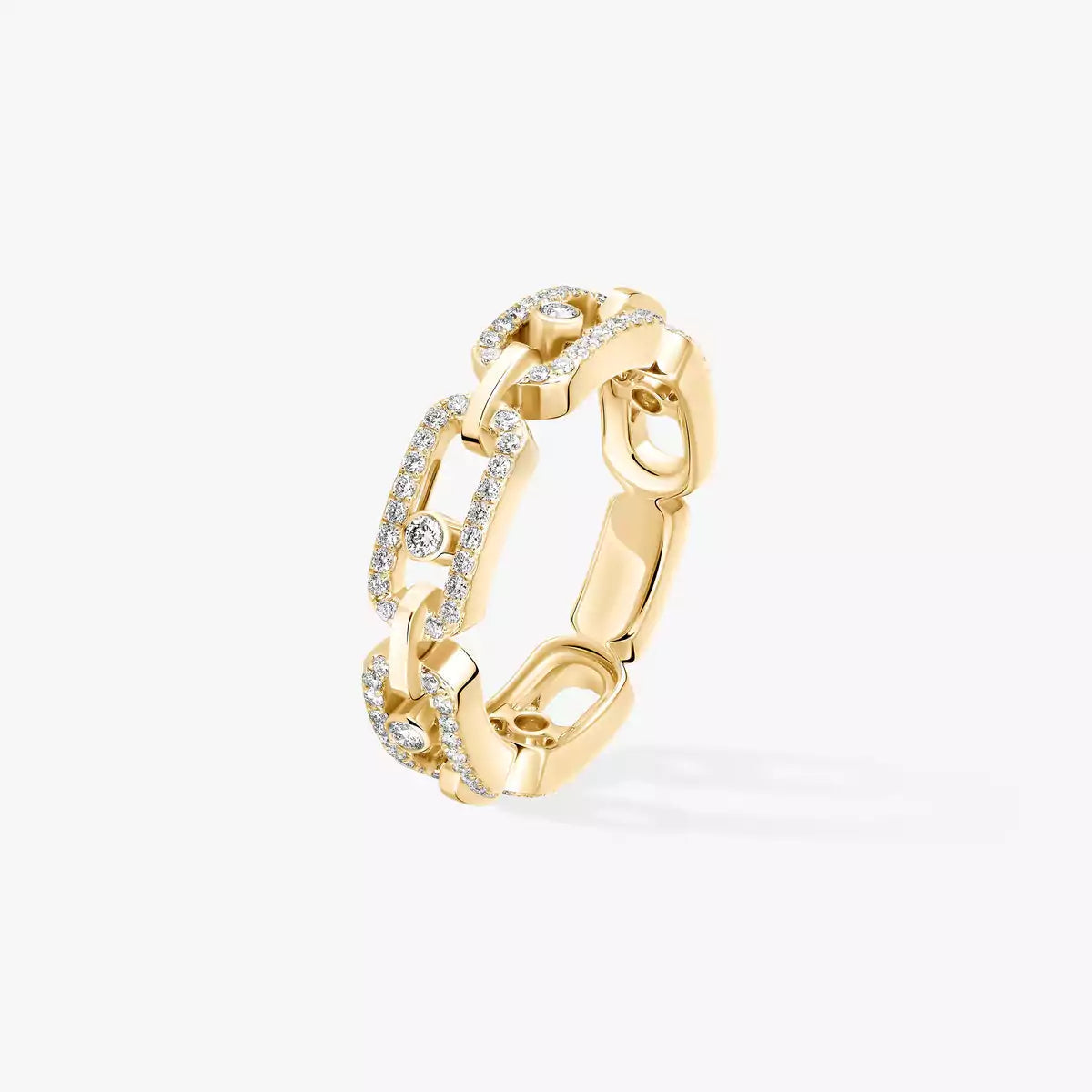 [Auream]Move Link Pave_-Set Diamond Ring in Gold