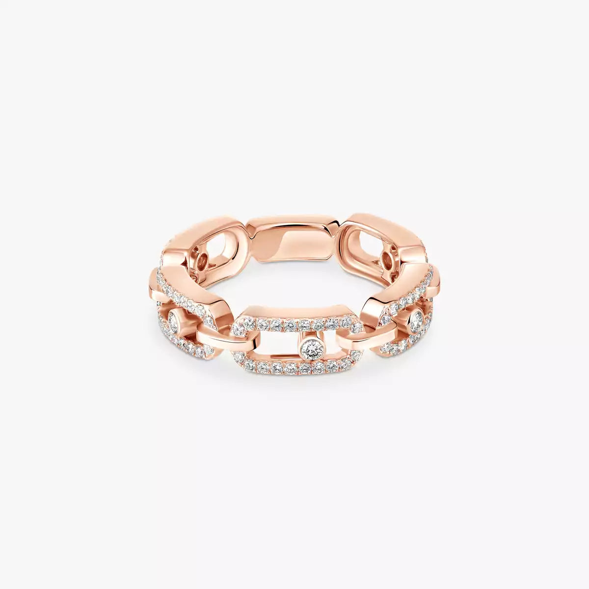[Auream]Move Link Pave_-Set Diamond Ring in Gold