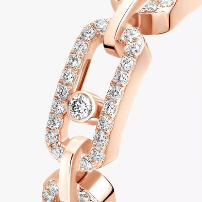 [Auream]Move Link Pave_-Set Diamond Ring in Gold