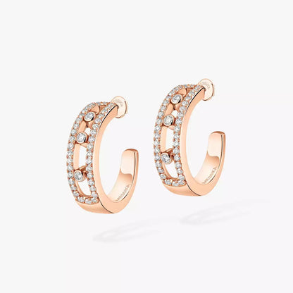 [Auream]Diamond Pave_ Hoop Earrings Move