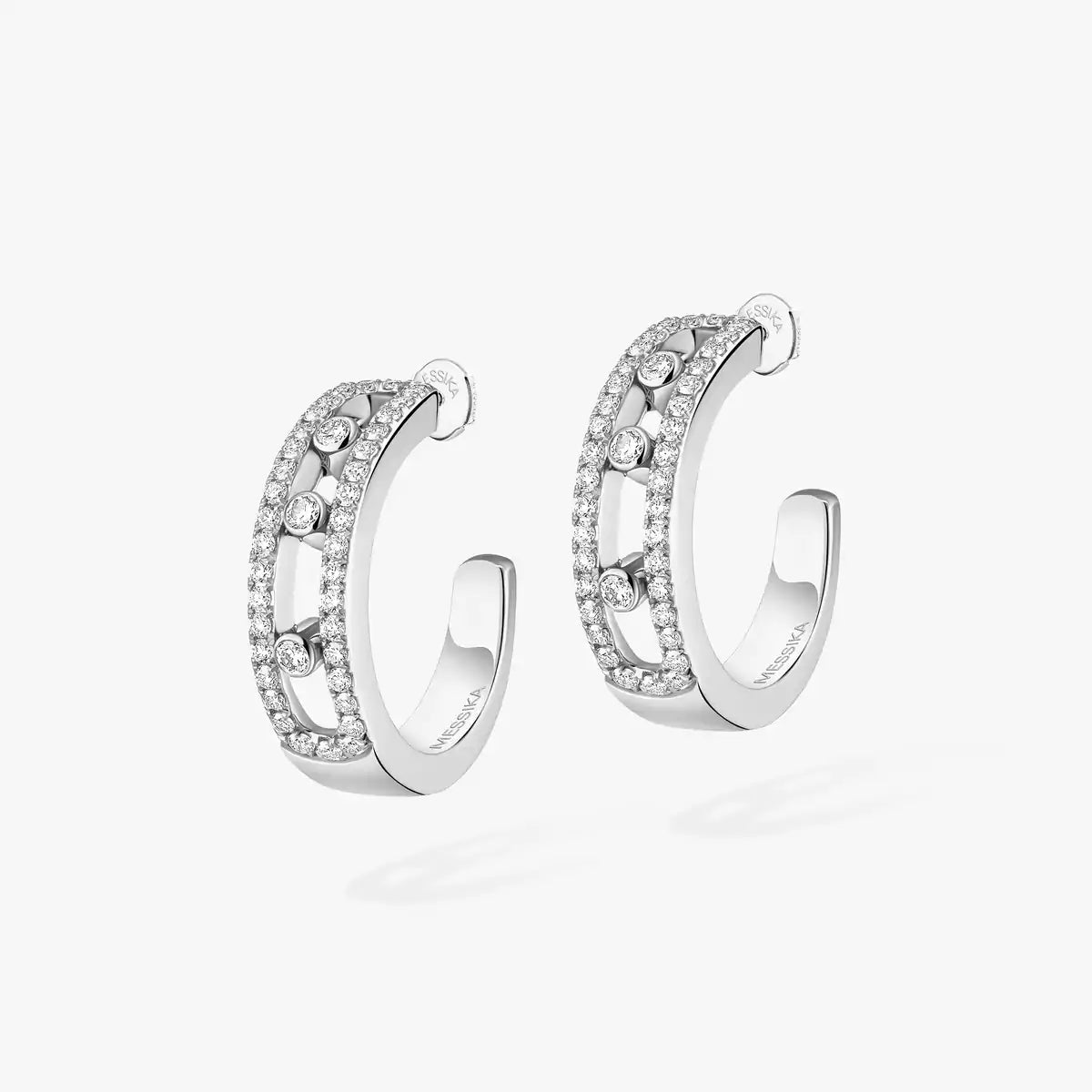 [Auream]Diamond Pave_ Hoop Earrings Move