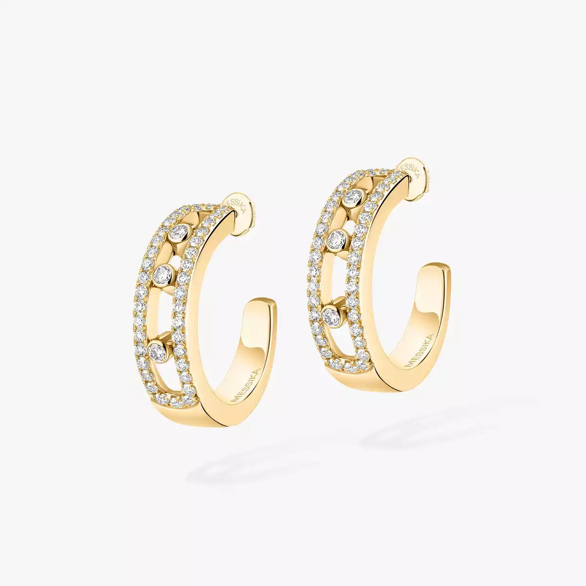 [Auream]Diamond Pave_ Hoop Earrings Move