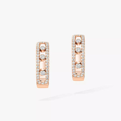 [Auream]Diamond Pave_ Hoop Earrings Move