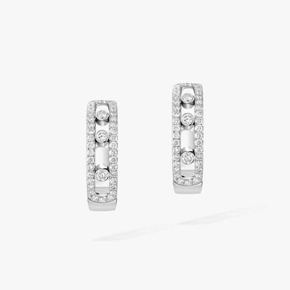 [Auream]Diamond Pave_ Hoop Earrings Move