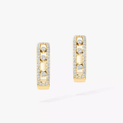 [Auream]Diamond Pave_ Hoop Earrings Move