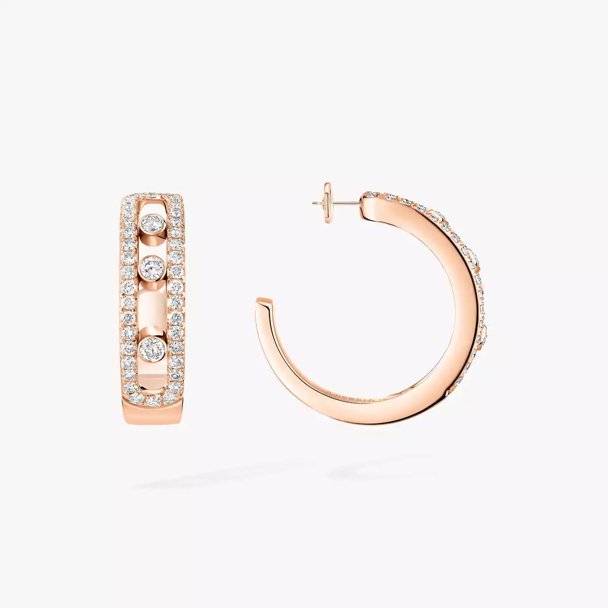 [Auream]Diamond Pave_ Hoop Earrings Move