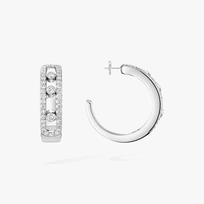 [Auream]Diamond Pave_ Hoop Earrings Move