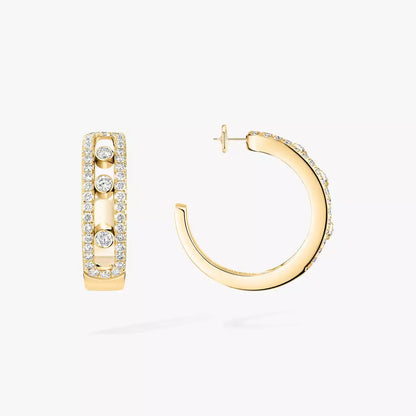 [Auream]Diamond Pave_ Hoop Earrings Move