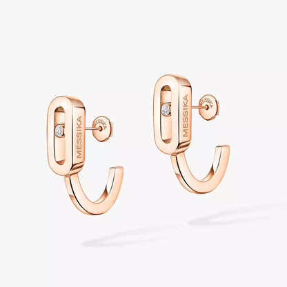 [Auream]Diamond Mini Hoop Earrings Move Classique