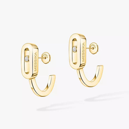 [Auream]Diamond Mini Hoop Earrings Move Classique